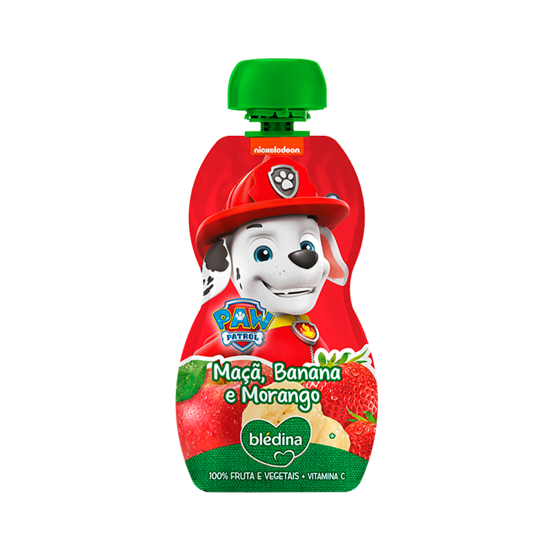 Blédina Saqueta Patrulha Pata Marshall Maçã Banana Morango 100g