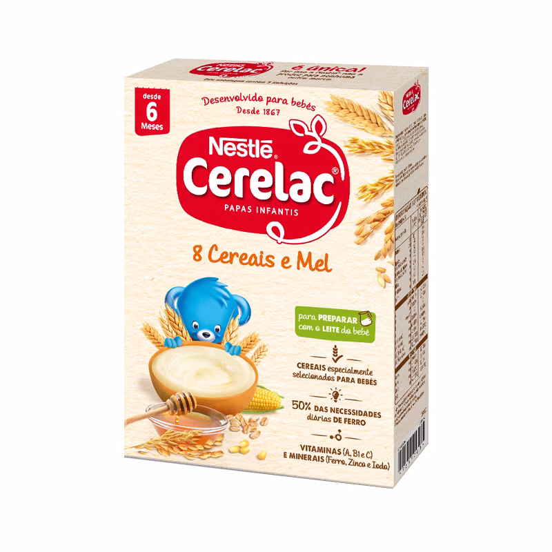 Cerelac 8 Cereales y Miel No Láctea 6m + 250g