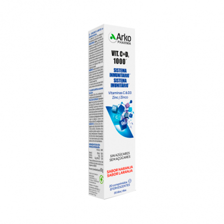 Arkopharma Vitamine C&D + Zinc 20 comprimés effervescents