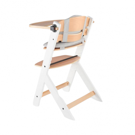 Kinderkraft Enock Feeding Chair White-Wood w/ Cushion