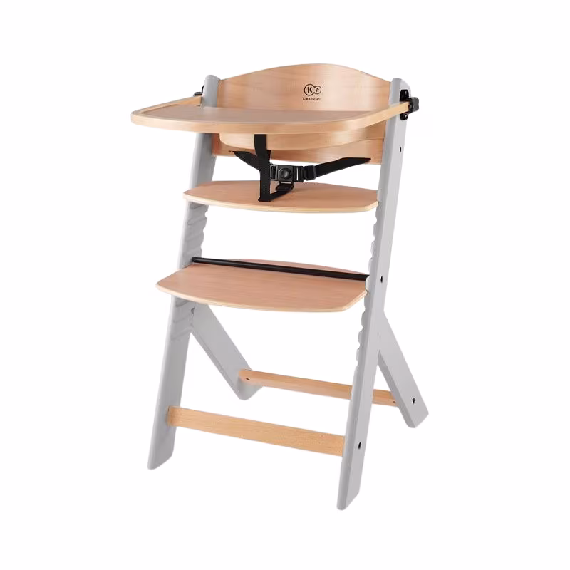 Kinderkraft Enock Chaise À Manger Bois-Gris Sans Coussin