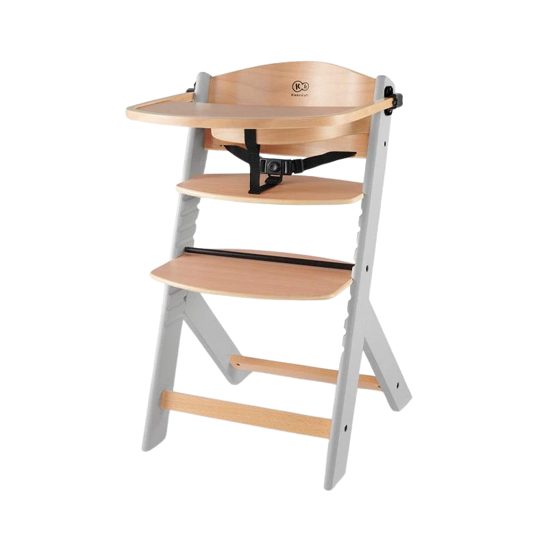 Kinderkraft Enock Silla Comedor Madera-Gris Sin Cojín