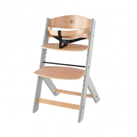 Kinderkraft Enock Feeding Chair Gray-Wood W/ Cushion