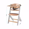 Kinderkraft Enock Feeding Chair Gray-Wood W/ Cushion