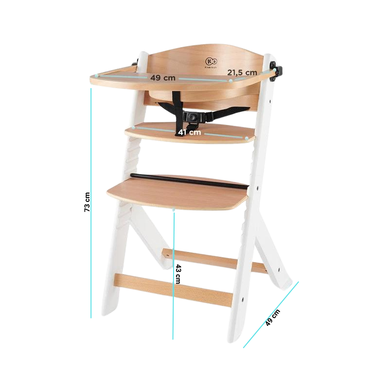 Kinderkraft Enock Cadeira de Refeição Branco-Madeira S/ Almofada