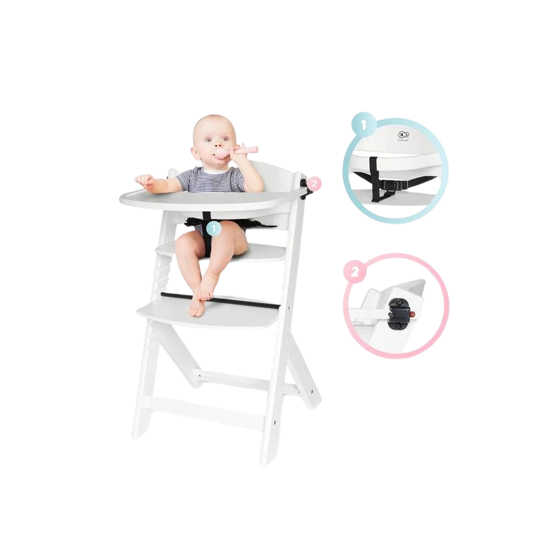 Kinderkraft Enock Chaise À Manger Blanche Sans Coussin