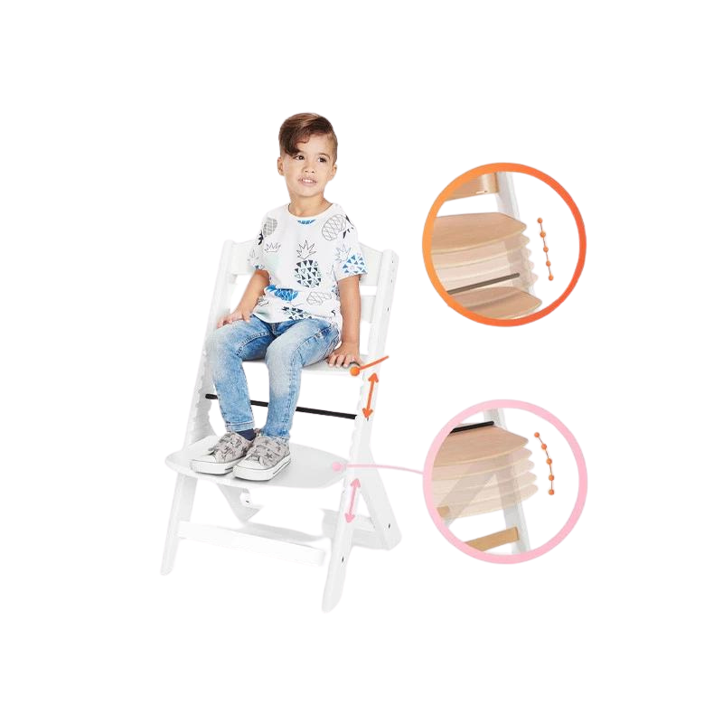 Kinderkraft Enock Chaise À Manger Blanche Sans Coussin