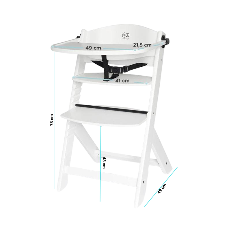 Kinderkraft Enock Silla Comedor Blanca Sin Cojín