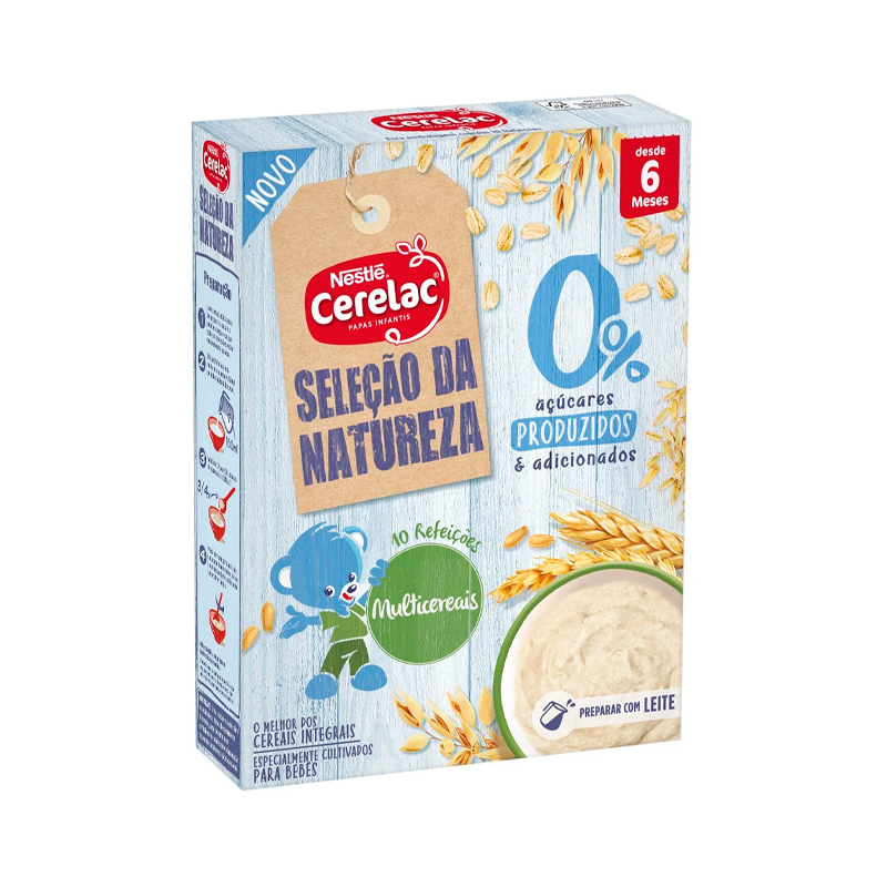 Cerelac Seleção da Natureza 0% Açúcares Multicereais Não Láctea 6m+ 180g