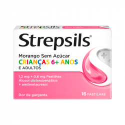 Strepsils Strawberry Sugar Free 16 pills