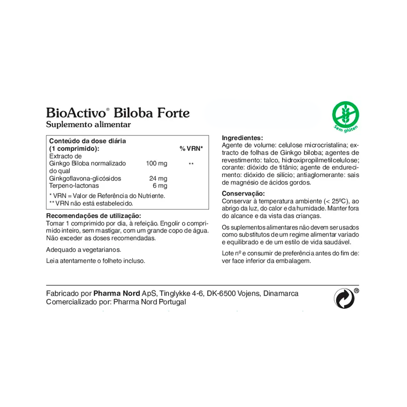 BioActivo Biloba Forte 60 comprimidos