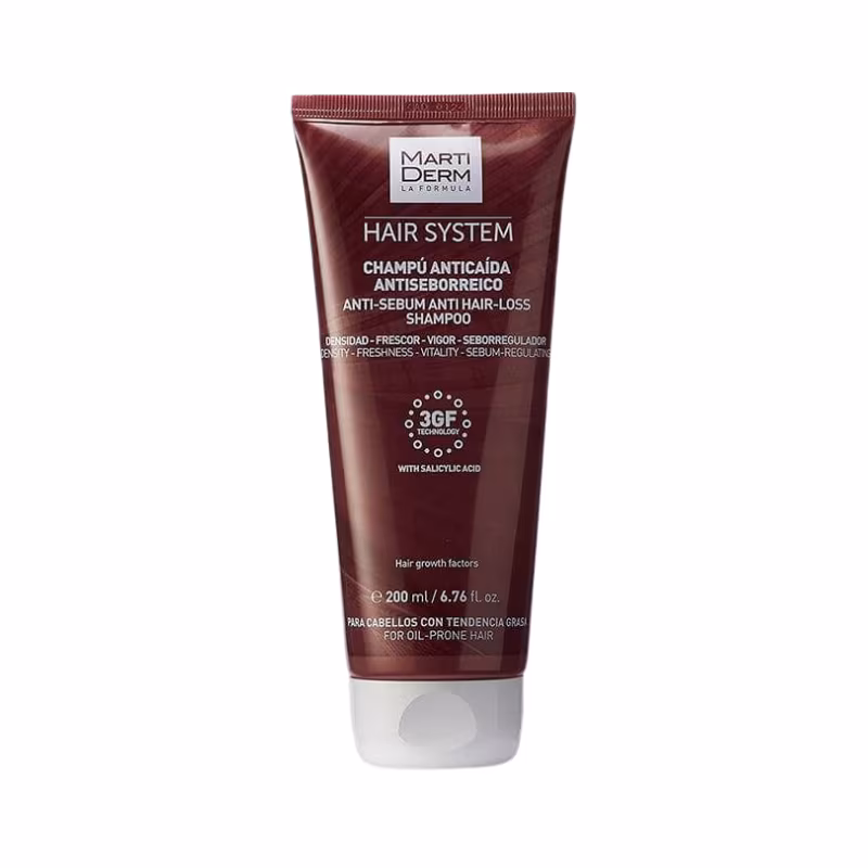 Martiderm Hair System 3GF Shampoing Anti-Chute Anti-Sébum 200ml
