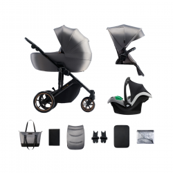 Kinderkraft Prime 2 Mink Pro Stroller 3-in-1 Grey