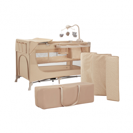 Kinderkraft Joy 2 Travel Cot with Accessories Beige