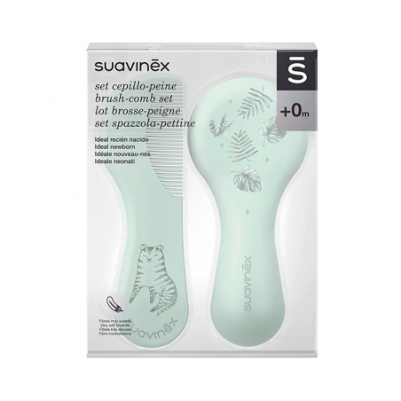 Suavinex Brush and Comb Set Green