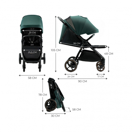 Kinderkraft Mitzy Baby Stroller Green