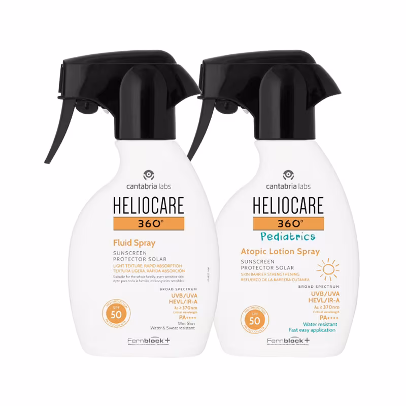 Pack Heliocare 360º Fluid Spray + Pediatrics Atopic Lotion Spray