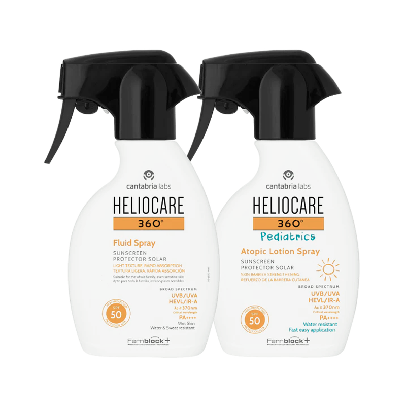 Pack Heliocare 360º Fluid Spray + Pediatrics Atopic Lotion Spray