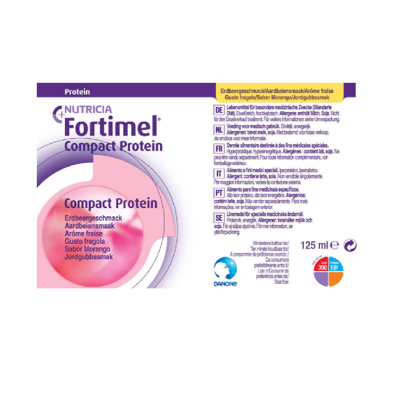 Fortimel Compact Protein Morango 4x125ml