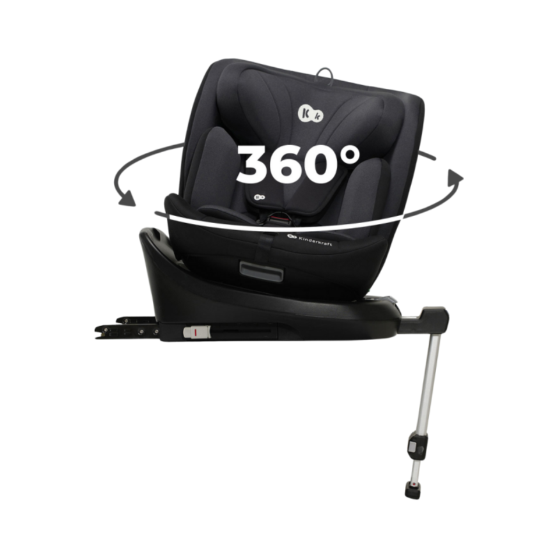 Kinderkraft I-Size 360º Silla de Coche Negra