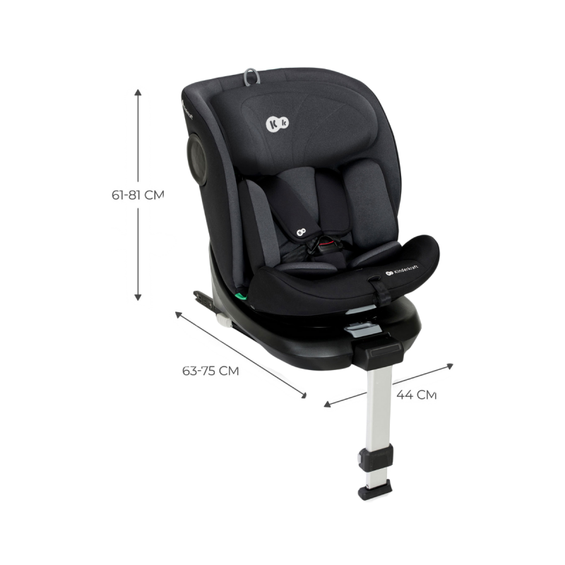 Kinderkraft I-Size 360º Silla de Coche Negra