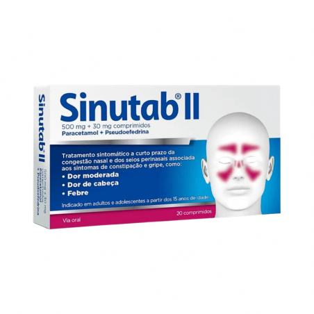 Sinutab II 500mg+30mg 20 tablets