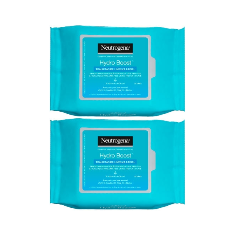 Neutrogena Hydro Boost Lingettes Nettoyantes Visage 2x25 unités