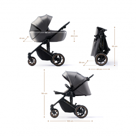 Kinderkraft Prime 2 Stroller 3-in-1 Grey