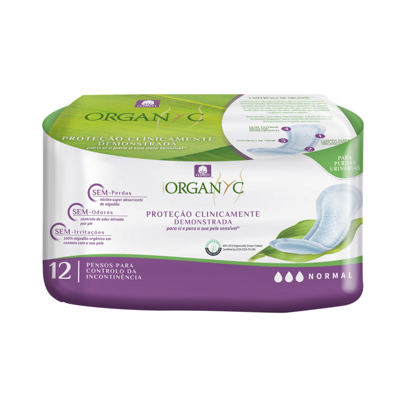 Organyc Compresas Incontinencia Urinaria Normal 12 unidades