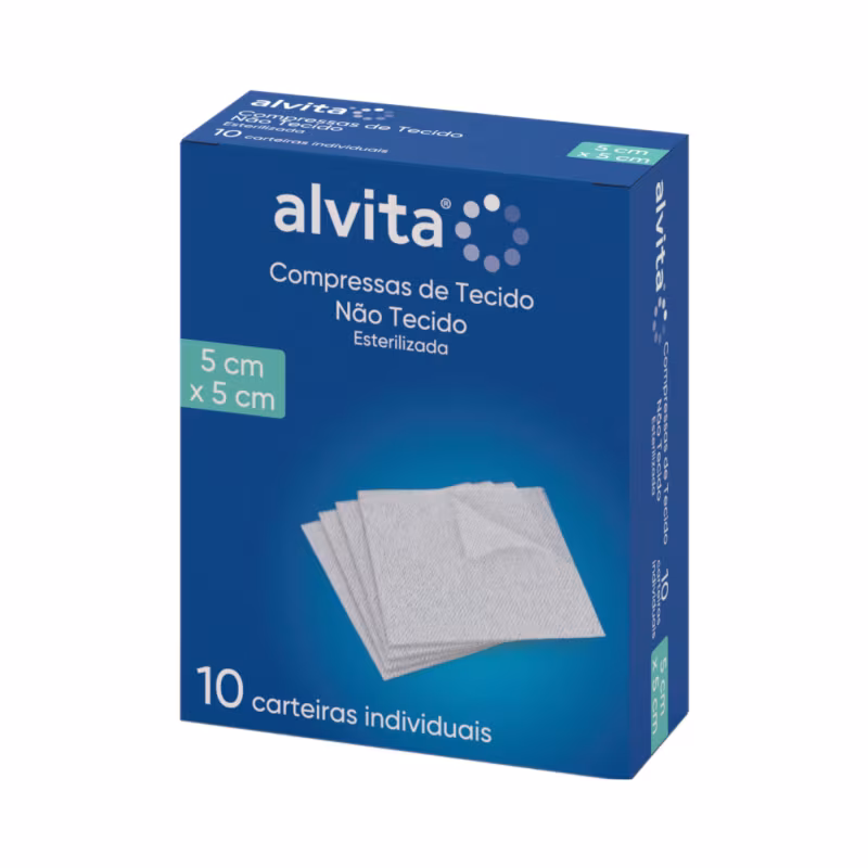 Alvita Compressa Tecido não Tecido Esterilizada 5x5cm 10 unidades