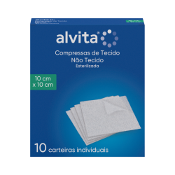 Alvita Compresse Stérile en Tissu Non Tissé 10x10cm 10 unités