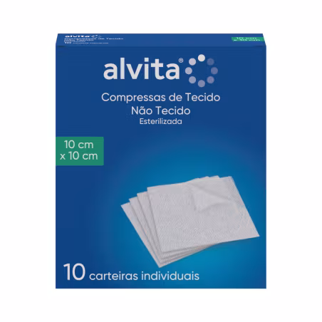 Alvita Compressa Tecido não Tecido Esterilizada 10x10cm 10 unidades