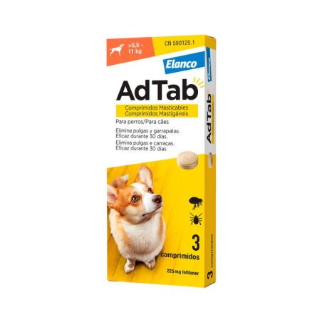 AdTab Chien 225mg 5,5-11kg 3 comprimés à croquer