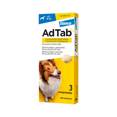 AdTab Perro 900mg 22-45kg 3 comprimidos masticables