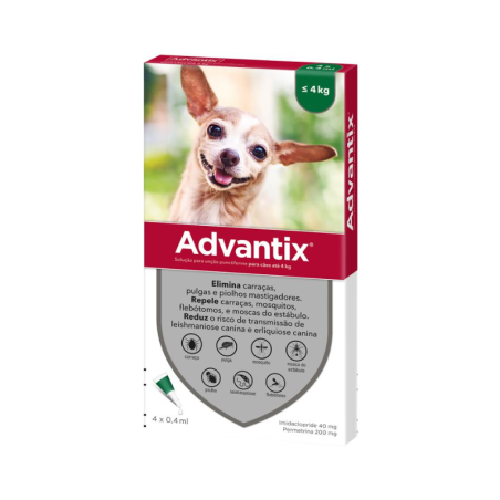 Advantix Perros hasta 4kg 4 pipetas Advantix Perros hasta 4kg 4 pipetas