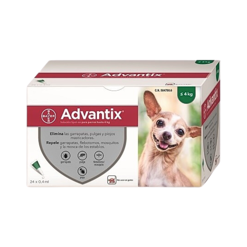 Advantix Cães até 4kg 24 pipetas