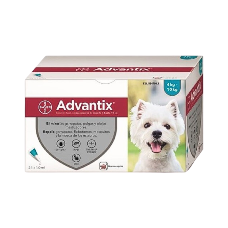 Advantix Chiens 4-10kg 24 pipettes