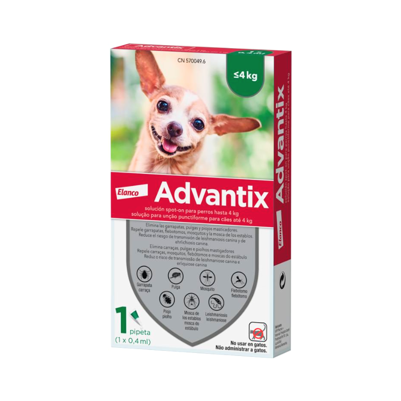 Advantix Cães até 4kg 1 pipeta