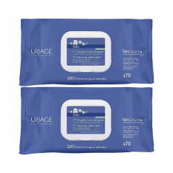 Uriage Baby 1st Cleansing Water Wipes Duo 2x70 units