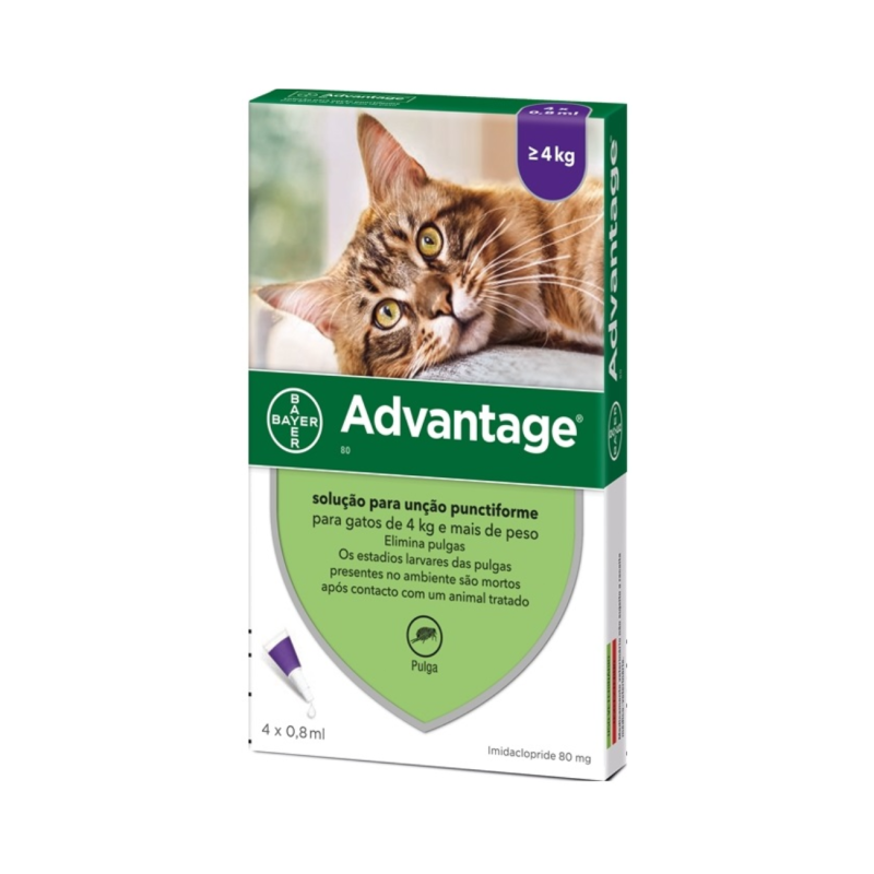 Advantage 80 Gatos +4kg 4x0,8ml