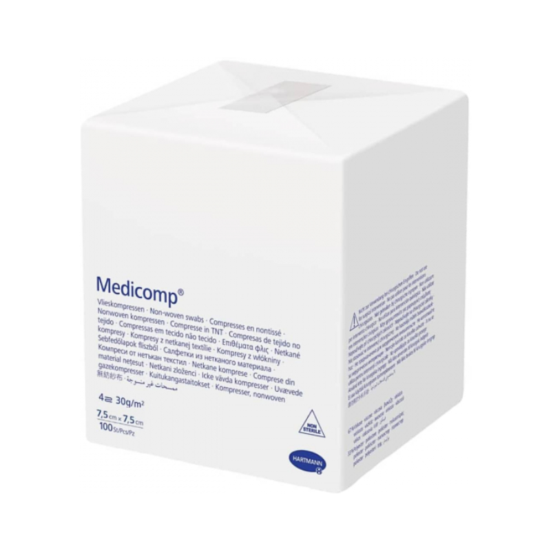 Medicomp Compressas Não Tecido Não Estéril 7.5x7.5cm 100 unidades