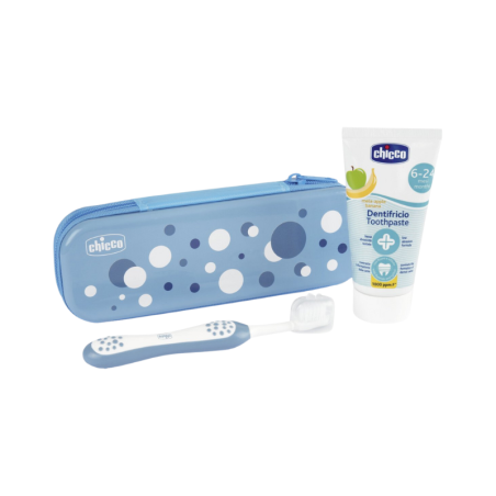 Chicco Kit Pasta Dental + Cepillo Dientes 6-36m Azul
