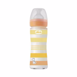 Chicco Well Being Biberões de Vidro Fluxo Normal 0m+ 240ml Amarelo
