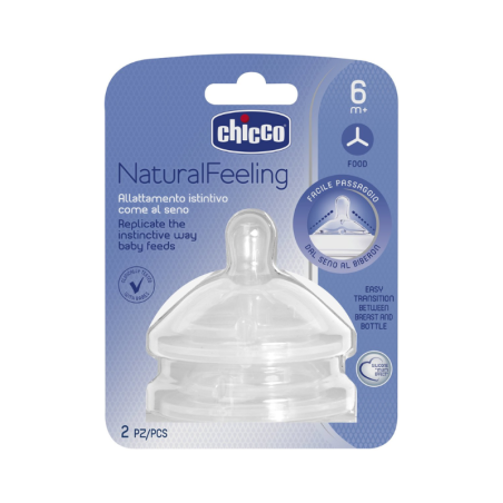 Chicco NaturalFeeling Tetina Flujo Papilla +6m 2 unidades