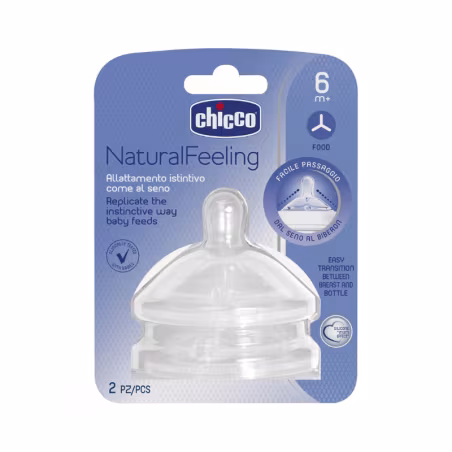 Chicco NaturalFeeling Tétine Débit pour Nourrissons +6m 2 unités