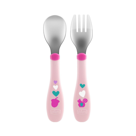 Chicco Pink Stainless Steel Cutlery
