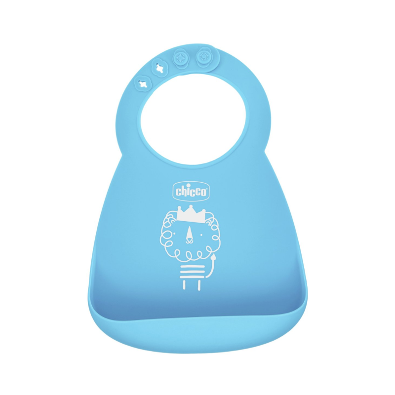 Chicco Silicone Bib 6m+ Blue