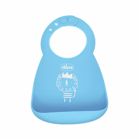 Chicco Silicone Bib 6m+ Blue