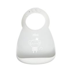 Chicco Bavoir Silicone 6m+ Gris