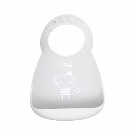 Chicco Bavoir Silicone 6m+ Gris